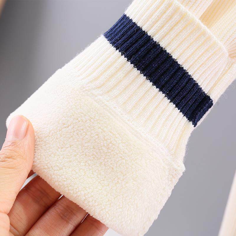 男童卫衣假两件秋冬款2024新款中大童加绒加厚儿童男孩学院风保暖