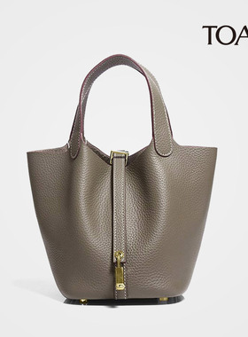 TC牛皮手工缝制小号18Picotin菜篮子女包水桶包