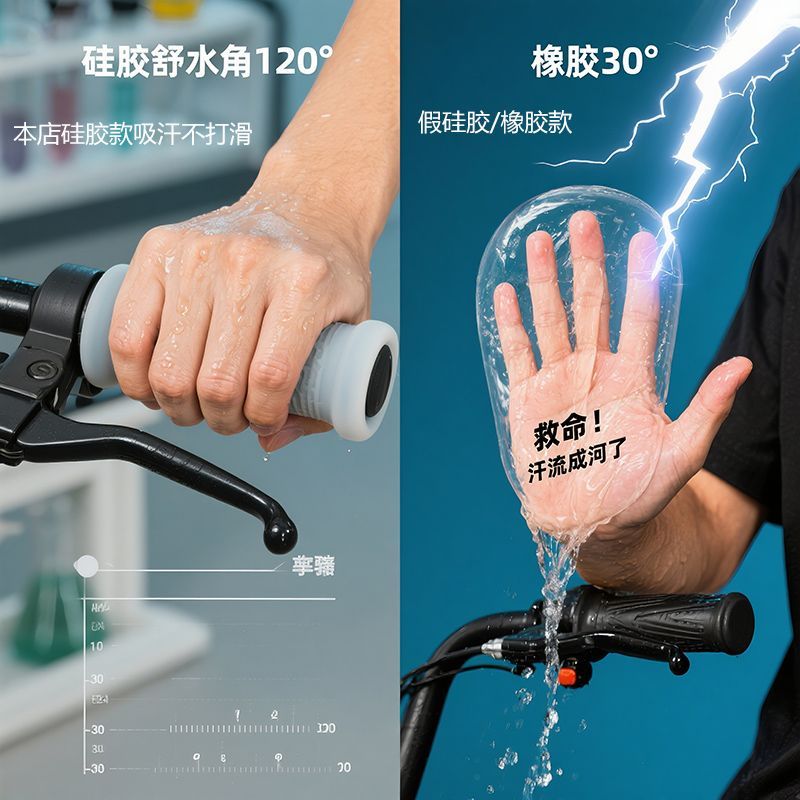 电动车手把刹车套硅胶防滑手套摩托电车夏天把手保护套耐磨防汗款