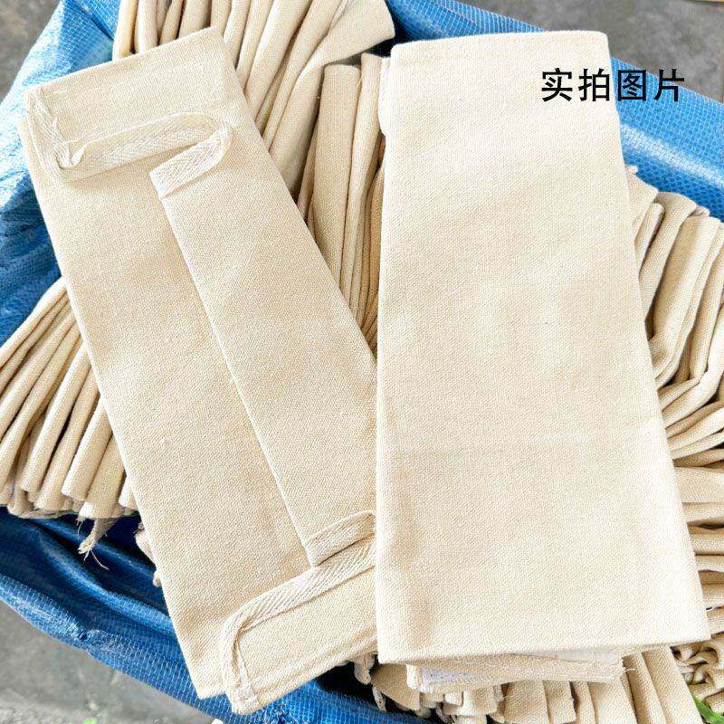 白帆布护腕劳保用品加厚防护手臂套袖耐磨隔热防飞溅焊工搬运