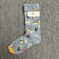 New French niche socks, fun style, artistic, colorful and cheerful mid-calf socks, women's oil painting style calf trendy socks thumbnail 7