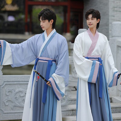 男士汉服出租魏晋交领八破裙晋制古装元旦年会新中式中国风演出服