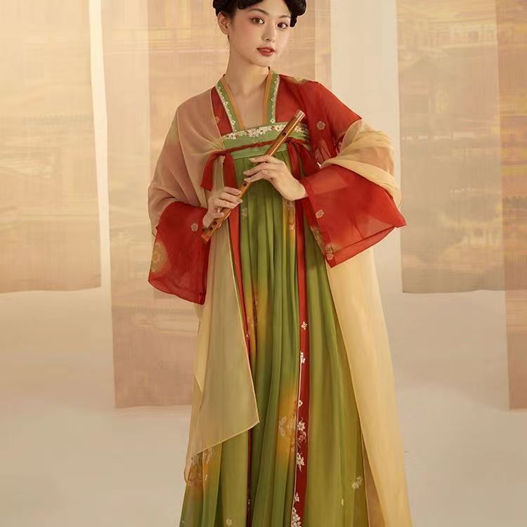 汉服出租唐朝复原款古典舞舞蹈演出服超仙中秋文艺汇演运动会走秀图片