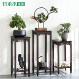 Цветочный бассейн бассейн бонсай бонсай гостиной зеленый дракон -орхидеи с двойным бамбуковым бамбуковым наследием китайская цветочная полка