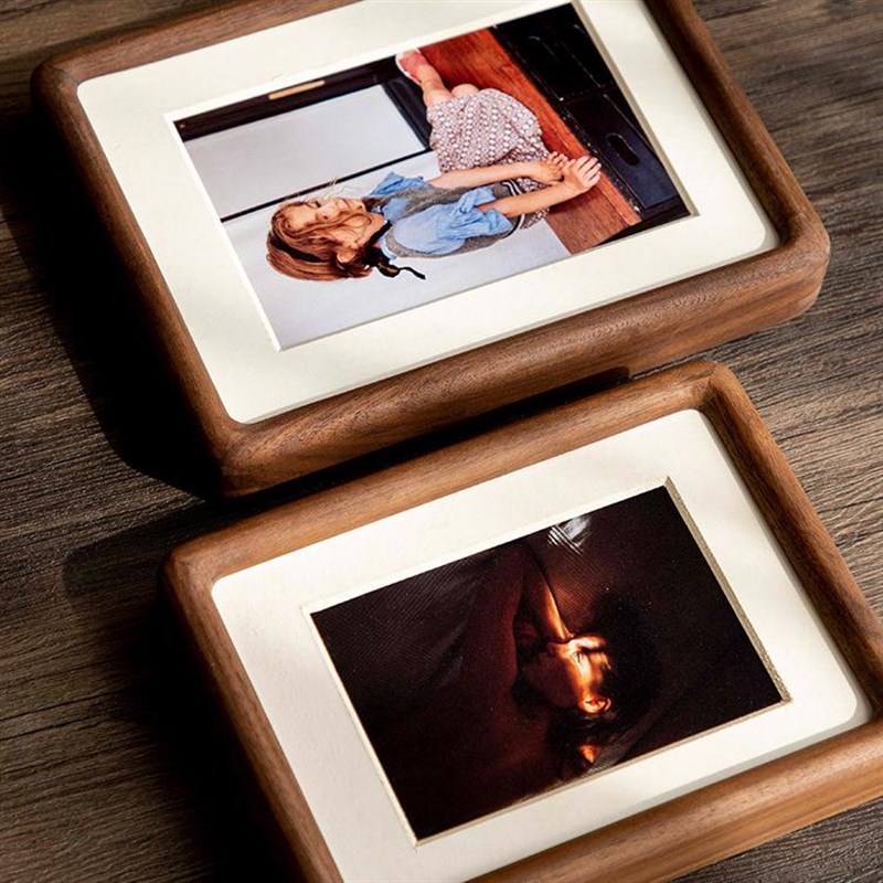 画框摆台实木榫卯相框挂摆v两用4开8寸10寸A洗照片做成相框架