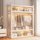 货架衣柜衣帽架家用卧室q组装 N挂衣橱衣物收纳置物 落地租房开放式