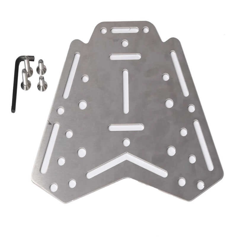 适用升仕368M/D 不锈钢尾箱底板配件踏板车尾翼货架V改装件 后货