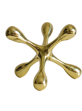 书桌装饰品纯铜镇纸压书摆件 创意家居J笔托笔搁金属工艺品小摆设