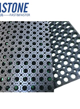 甲板橡胶a垫IMPA511071船用橡胶垫带孔防滑超厚黑色绿色1M*1M*16M