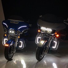 Ku哈雷旗舰滑翔护腿灯行车括号灯 CVO黑色腿包括弧灯U转向灯 5063