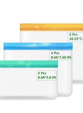 5/6/7/10ePcs PEVA Silicone Food Storage Bag Reusable Freezer