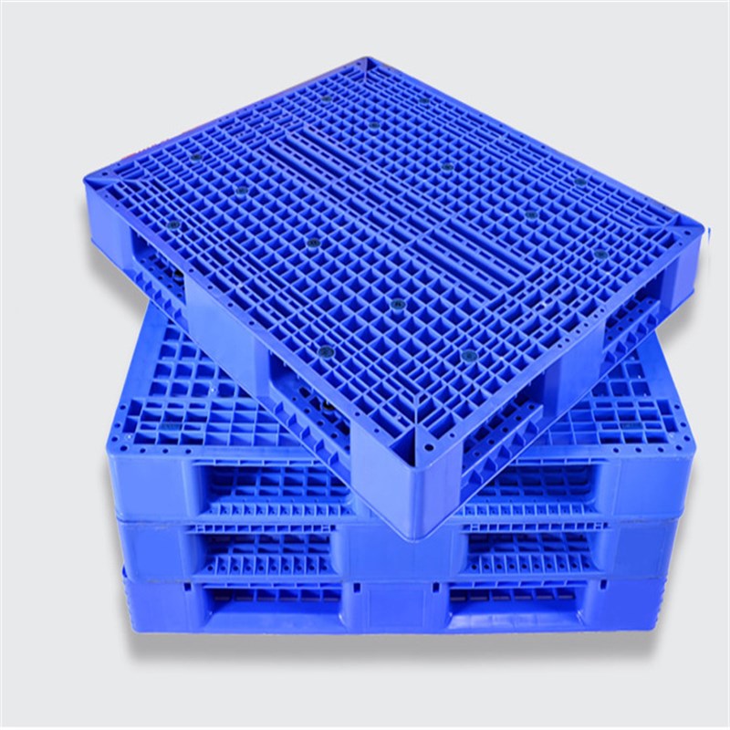 1212网格双面塑料托盘 新料广东蓝1200*1200一体U成型塑料卡板栈