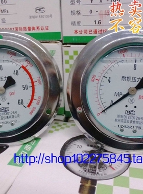 YN-150ZT轴向带边耐r震压力表0-1MPA 水压 油压 气压 东亚仪表