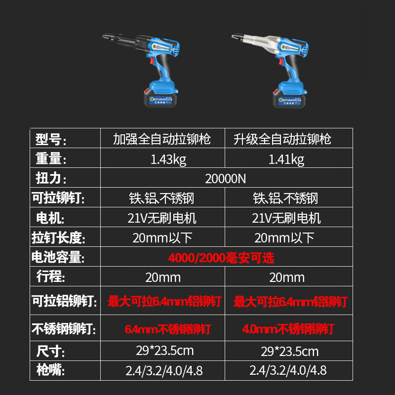 热销抽芯铆钉枪电动拉钉铆枪拉铆枪D柳冒卯钉抢全自动螺母枪锂电