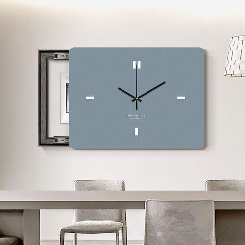 现代简约电表箱装饰n画带钟表极简挂钟电闸遮挡挂画配电箱时钟壁