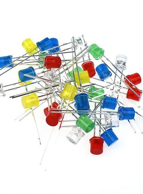 发光二极管F5/5mm平头红发红光红H灯黄光绿色蓝灯直插led灯珠