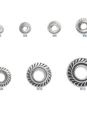 192pcs Hexagon Flange Nuts Assortment Kit M3 M4S M5 M6 M8 M1