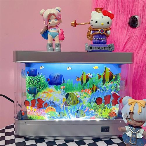 亚比亚文化dY2K古早LED造景迷你水族馆INS装饰灯台灯彷真鱼缸