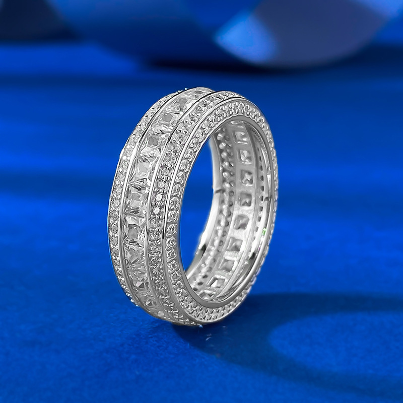 慕景S925银豪镶满钻排戒