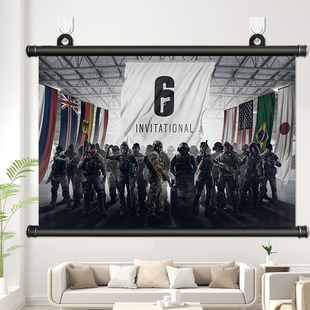 彩虹六号围攻挂画海报IQ装饰画异种游戏周边网吧客厅寝室卧室壁画