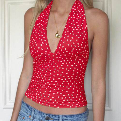 Buy 2 Save Morewomens Gingham Halter Top - Deep V Neck
