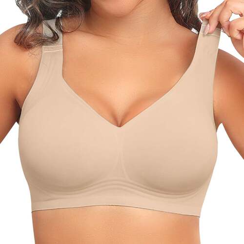 Womens Comfortable Wireless Bras Full Coverage Push Up .