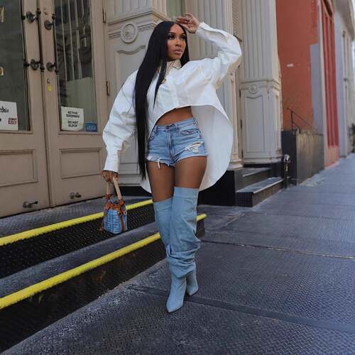 Women's Fashion Shirt Blouse, Long Sleeve, Front Short Back