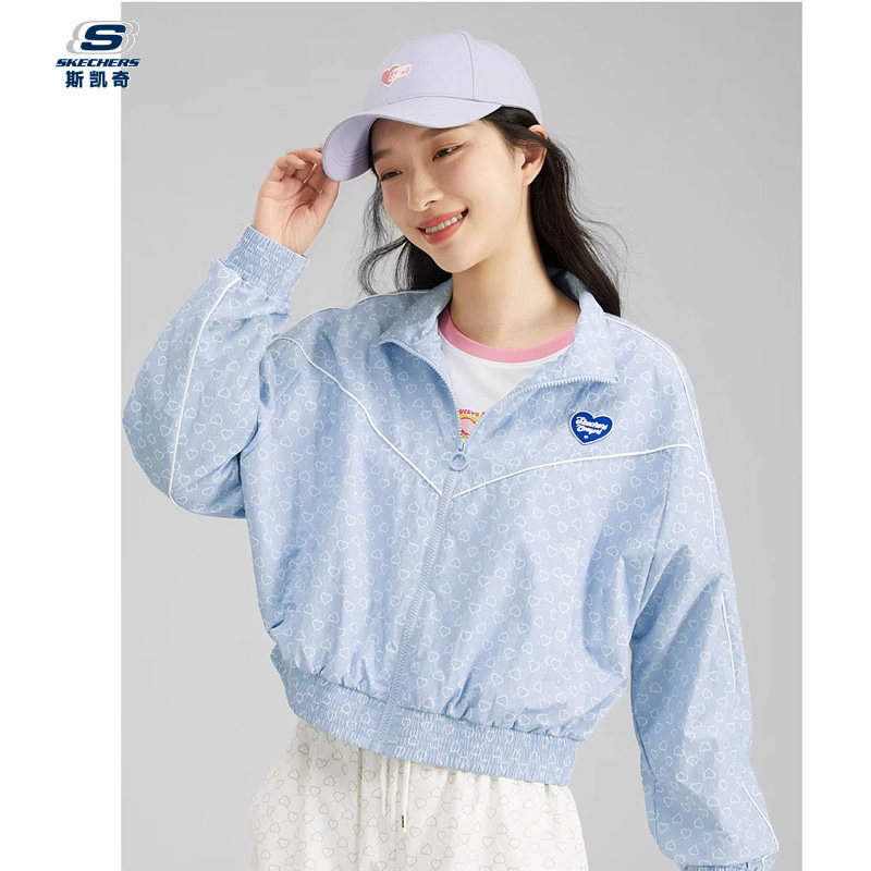 【赵露思同款】Skechers斯凯奇2024运动外套女防晒速干蝙蝠袖上衣
