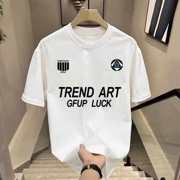 美式痞帅纯棉短袖T恤男2025夏季重磅ins街头半袖上衣修身潮牌体恤