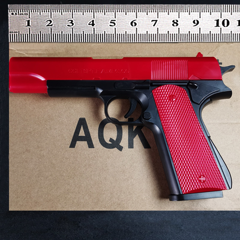 AQK1911黑曼巴二代柯尔特玩具手抢钨钢拉丝合金属模型仿真软弹枪2