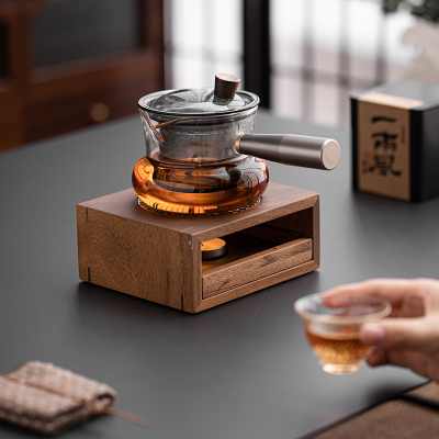 胡桃木温茶炉底座花茶壶蜡烛加热保温煮茶器公杯暖茶酒店餐厅烛台
