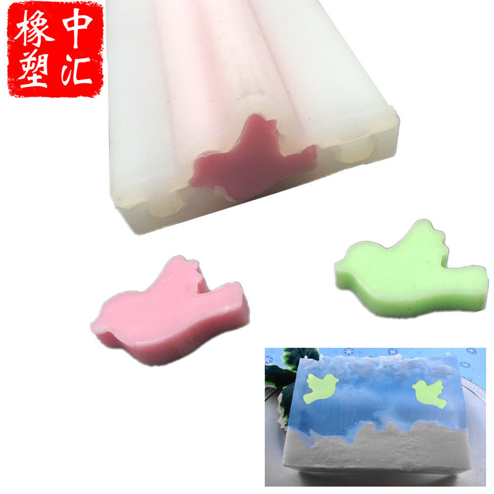 厂家直销飞鸟管模长条肥皂模硅胶手工皂蛋糕夹心管爱心梅花正方形