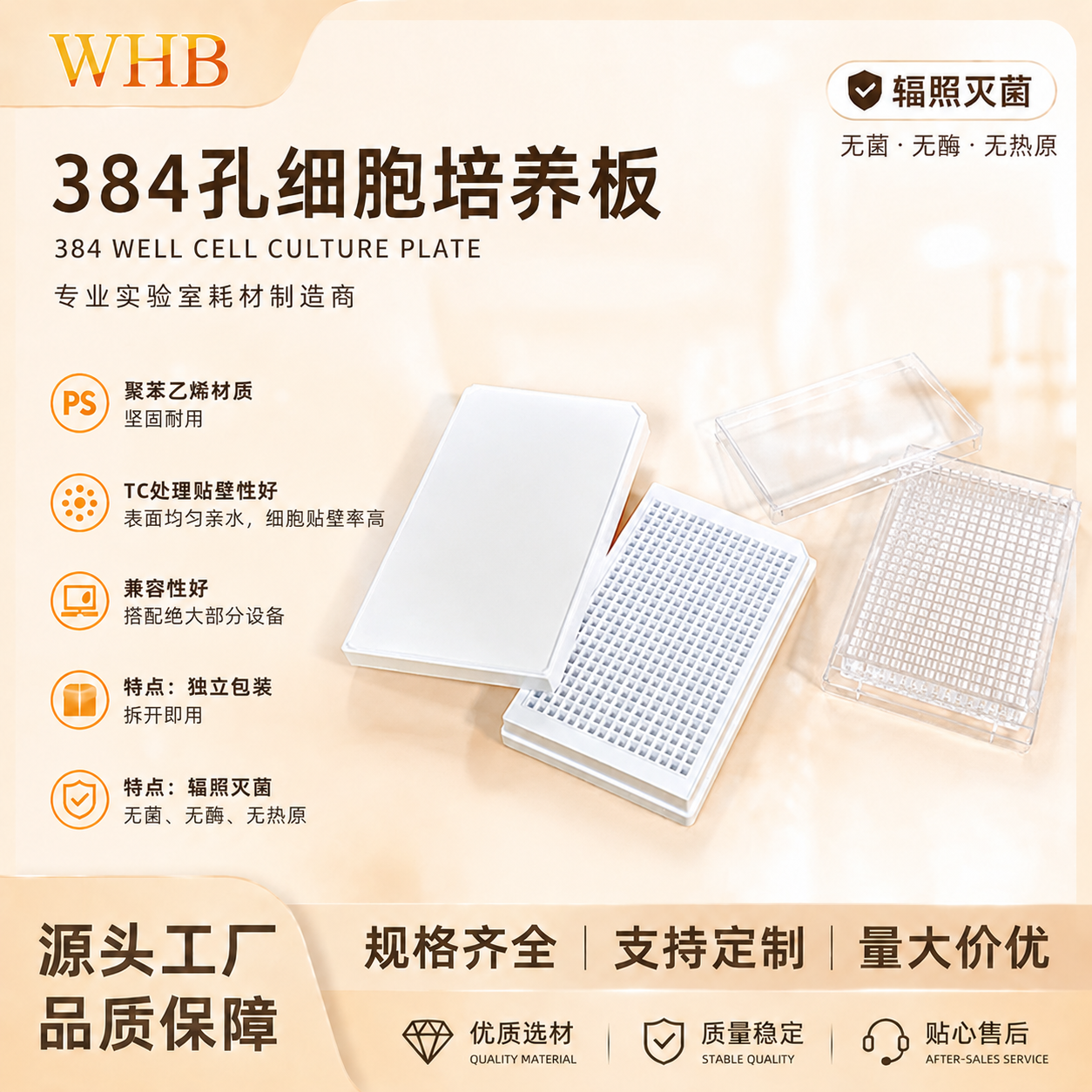 384孔细胞培养板TC处理已灭菌
