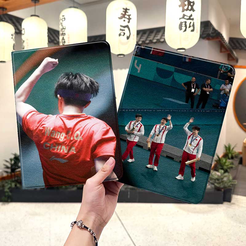 马龙樊振东华为平板matepad11保护套5s壳air12乒乓球v8周边pro8荣耀9m6外壳5小米7三折6pro适用7s红米kpad女
