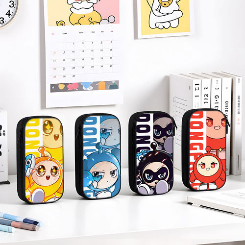 高清打印，三层大容量帆布笔袋。