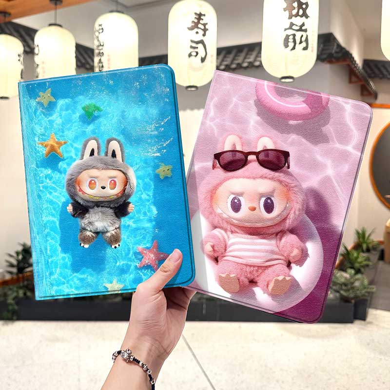 labubu拉布布ipad10保护套pro2024款11寸5苹果air7平板mini6壳4迷你3适用2三折2020带笔槽8第9代2021可爱2018