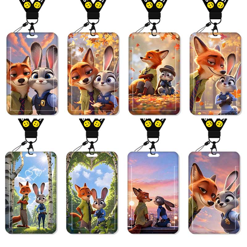 疯狂动物城2卡套饭卡校园卡身份证保护套公交卡学生水卡证件小卡片套工作证工牌证件套校牌挂绳二次元高颜值