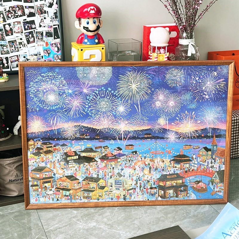 2000片拼e图框配套框96*68实木铝合金拼图框70*100框97*69拼图裱