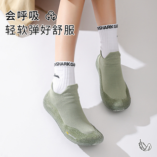 戈伦鲨液态底运功健身鞋室内超轻便无声防滑软厚底瑜伽跳绳操减脂