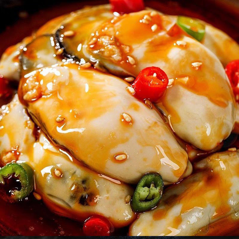 500g麻辣生蚝即食罐头海鲜熟食新鲜海蛎子下酒零食100g生腌海鲜