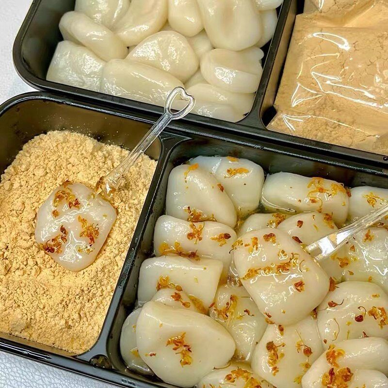 红糖麻糍沾粉即食小吃农家特产桂花麻糍糯米糍粑黄豆粉点心小零食