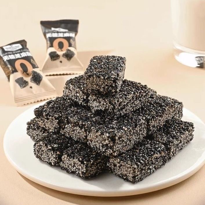 减肥解馋小零食糖人专用主食代餐无糖老式黑芝麻酥营养高钙低负担搭档早餐适用健康补充营养适合学生宿舍休闲食用口感佳​