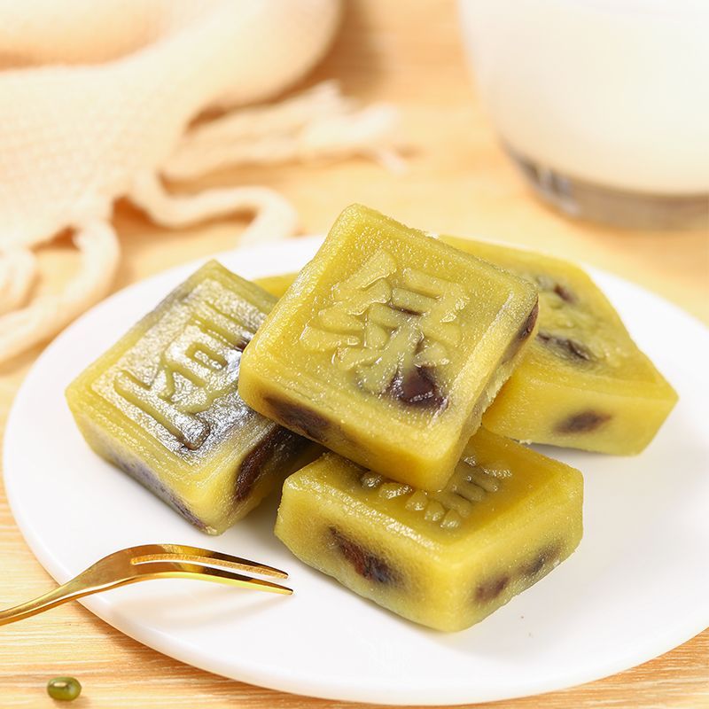 绿豆糕绿豆饼无蔗糖添加健康老式传统手工糕点办公室零食下午茶