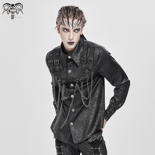 SHT144 DEVIL 衬衫 水滴纹理朋克长袖 FASHION恶魔时尚