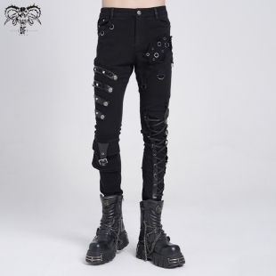 fashion PT100 蒸汽朋克牛仔裤 摇滚风潮牌长裤 休闲裤 Devil