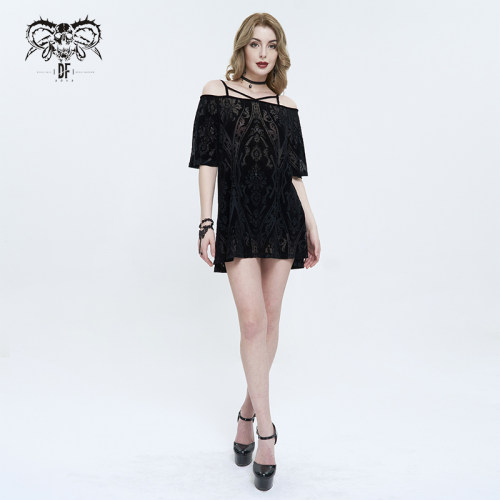 女士Devilfashion植绒印花连衣裙