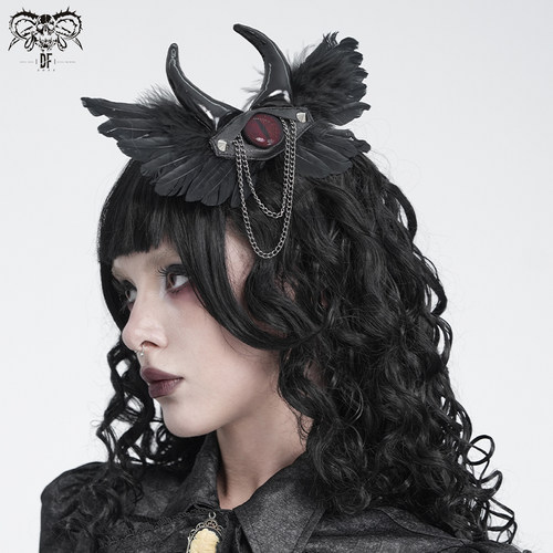 Devilfashion恶魔独眼黑翼发夹