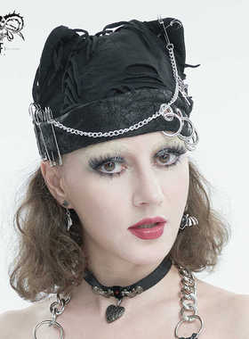 Devil Fashion 恶魔时尚哥特朋克暗黑链条猫耳帽【AS145】