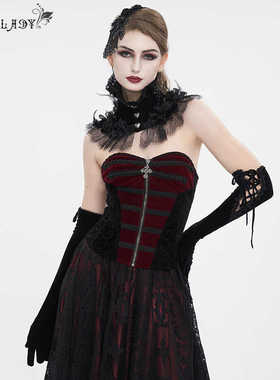 EvaLady 哥特撞色绑带束身衣【ECST006]