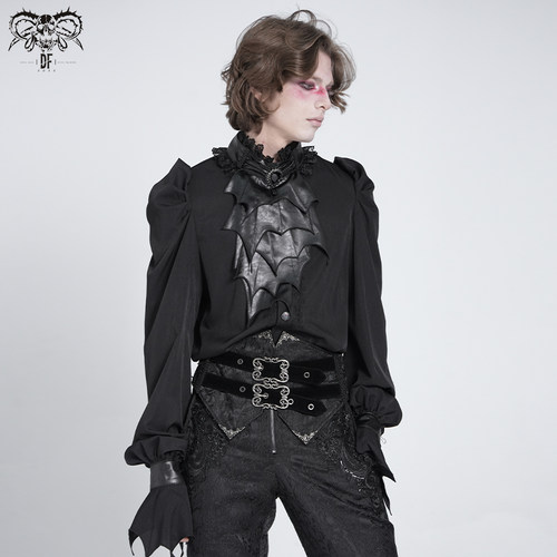 Devilfashion蝙蝠领结哥特衬衫